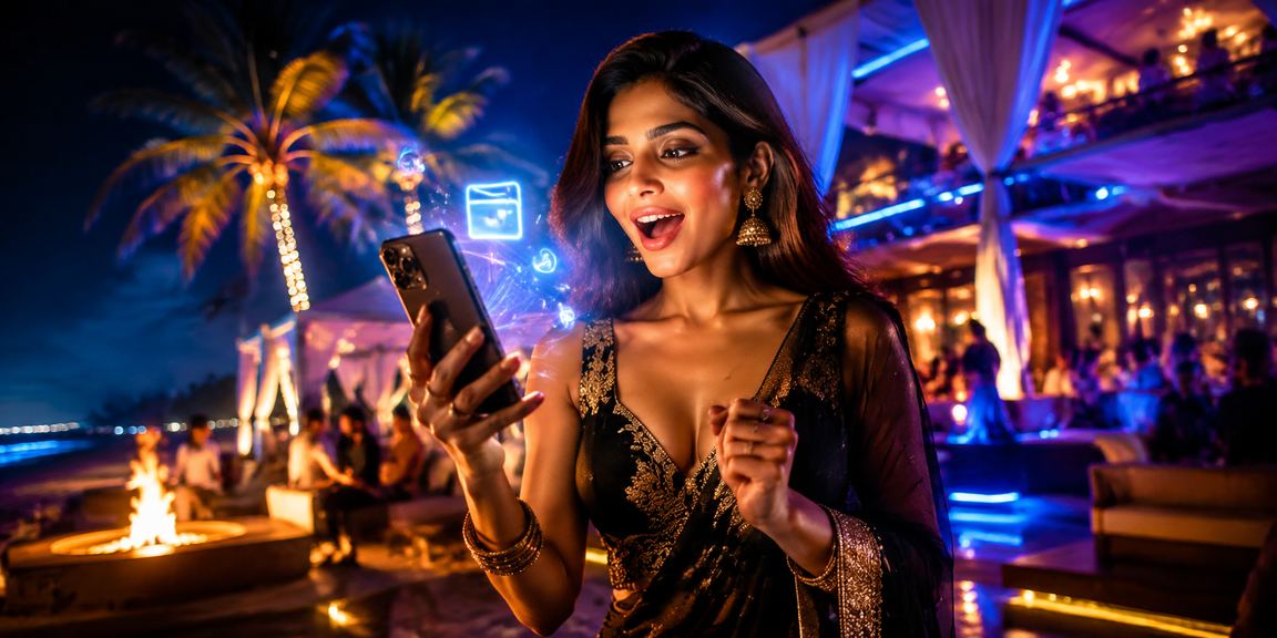 User registering on mobile device with coastal background